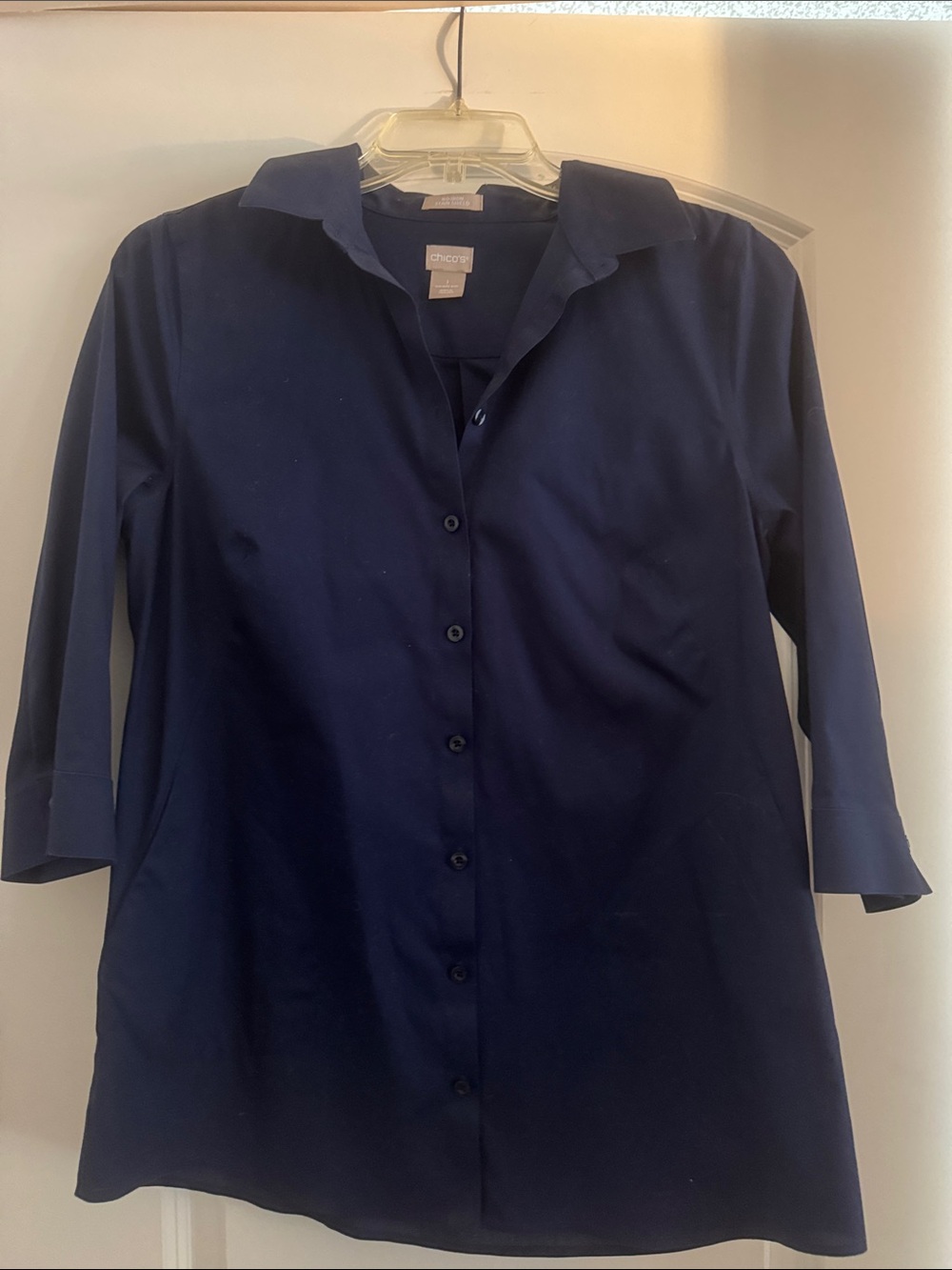 Chico's Dark Navy Button-Up Tunic